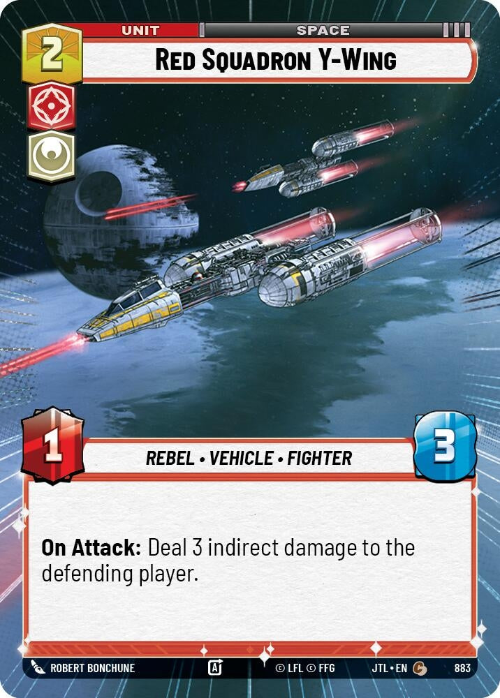 Image for Red Squadron Y-Wing (Hyperspace Foil) (883) (Jump to Lightspeed) - Star Wars: Unlimited