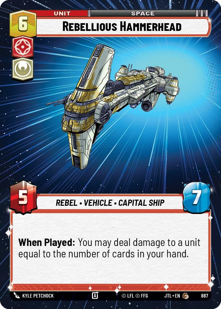 Image for Rebellious Hammerhead (Hyperspace Foil) (887) (Jump to Lightspeed) - Star Wars: Unlimited