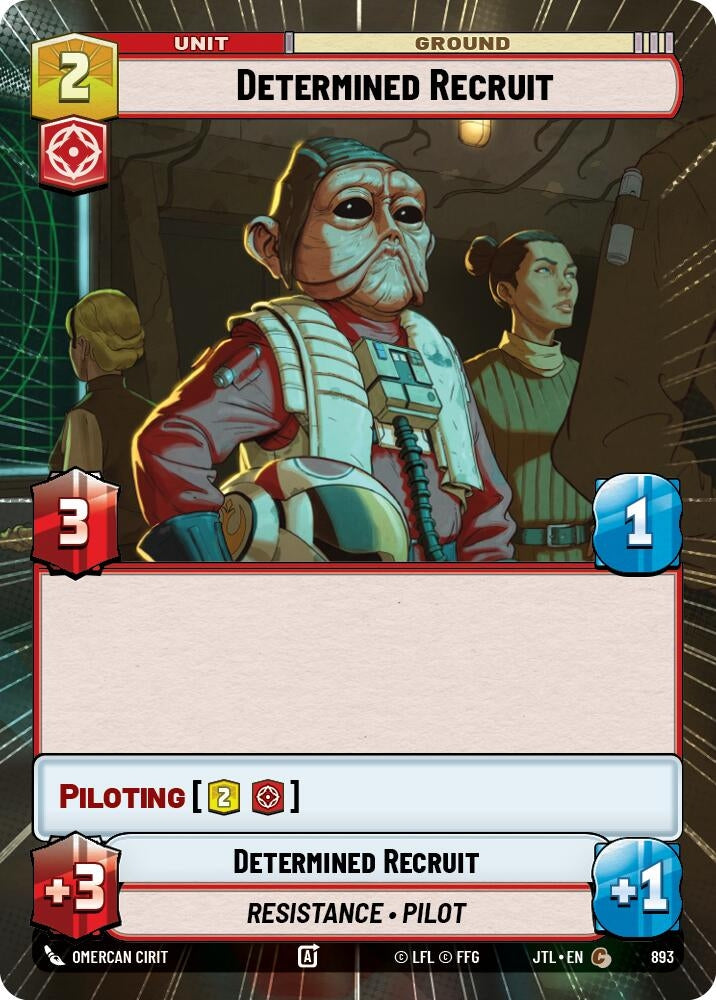 Image for Determined Recruit (Hyperspace Foil) (893) (Jump to Lightspeed) - Star Wars: Unlimited