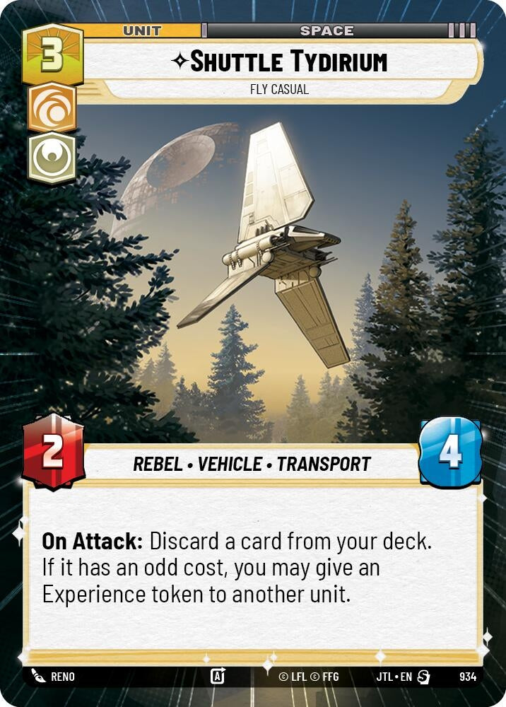 Image for Shuttle Tydirium - Fly Casual (Hyperspace Foil) (934) (Jump to Lightspeed) - Star Wars: Unlimited