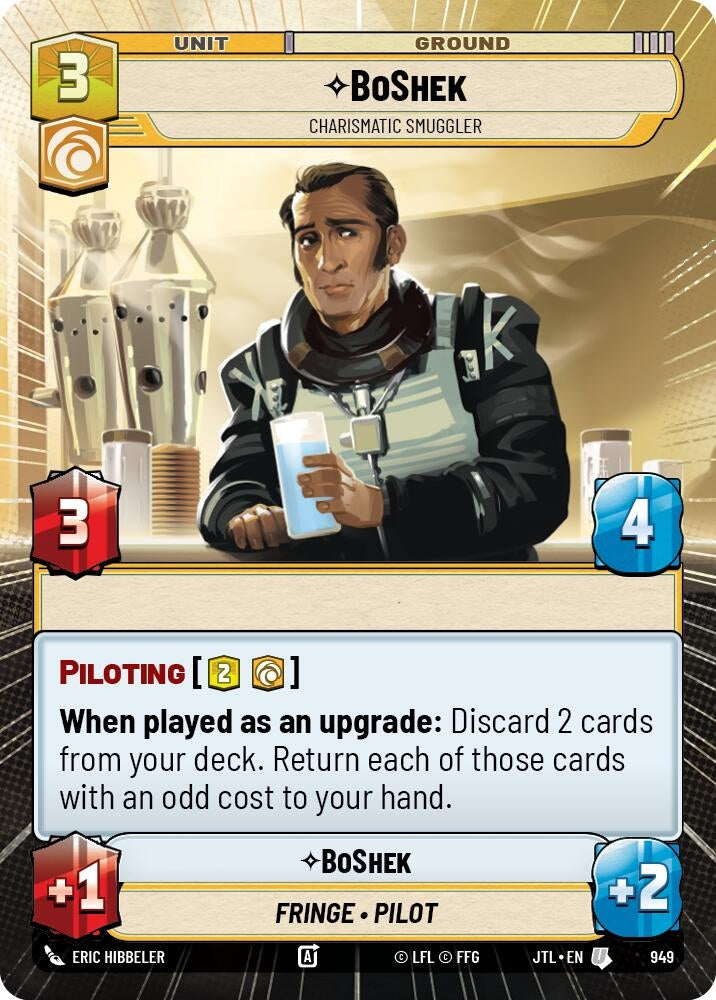 Image for BoShek - Charismatic Smuggler (Hyperspace Foil) (949) (Jump to Lightspeed) - Star Wars: Unlimited