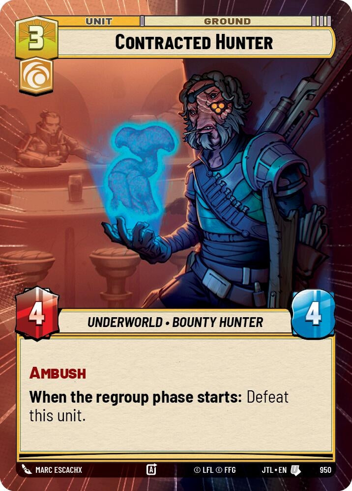 Image for Contracted Hunter (Hyperspace Foil) (950) (Jump to Lightspeed) - Star Wars: Unlimited