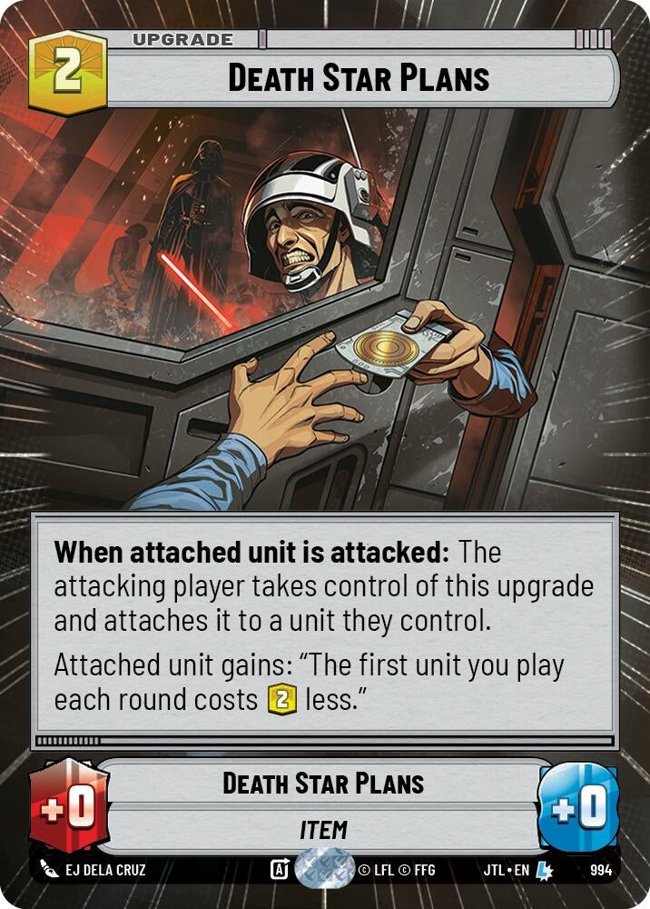 Image for Death Star Plans (Hyperspace Foil) (994) (Jump to Lightspeed) - Star Wars: Unlimited