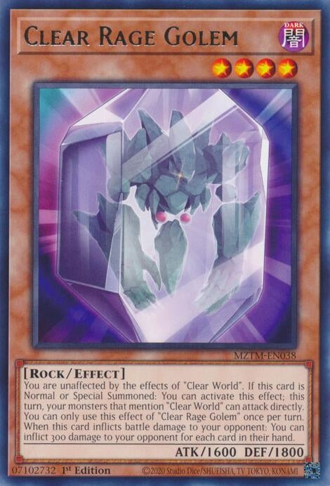 Clear Rage Golem (MZTM-EN038) (Maze of the Master)