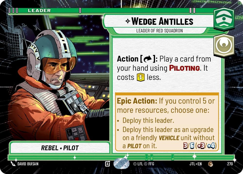 Image for Wedge Antilles - Leader of Red Squadron (Hyperspace) (270) (Jump to Lightspeed) - Star Wars: Unlimited
