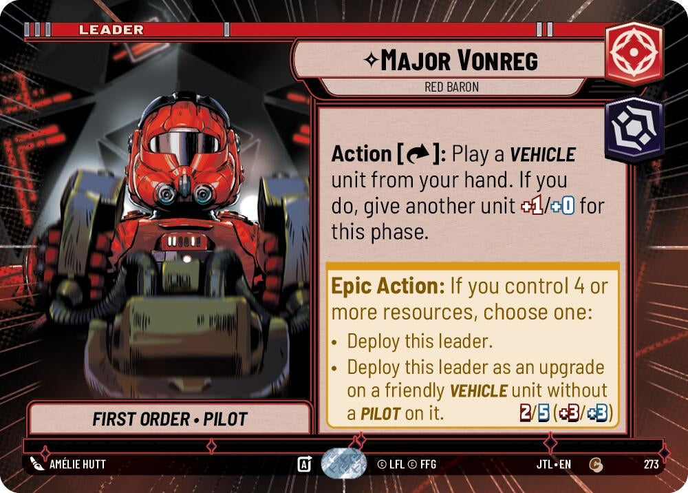 Image for Major Vonreg - Red Baron (Hyperspace) (273) (Jump to Lightspeed) - Star Wars: Unlimited