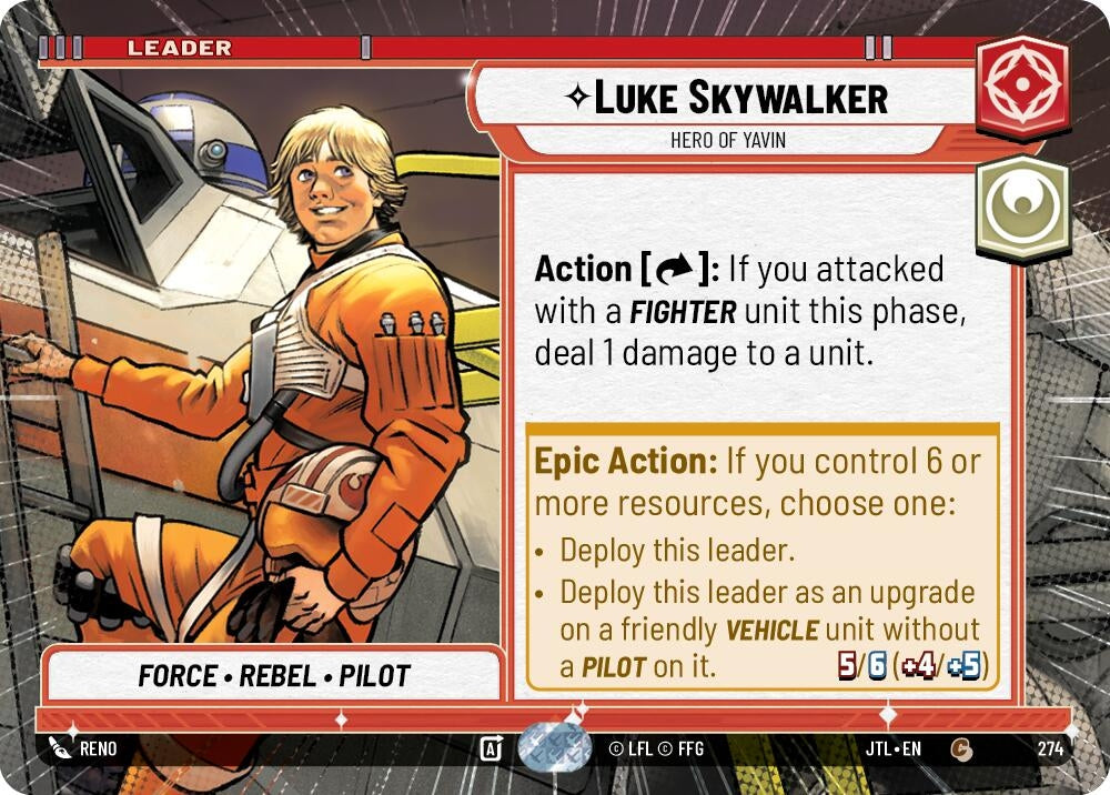Image for Luke Skywalker - Hero of Yavin (Hyperspace) (274) (Jump to Lightspeed) - Star Wars: Unlimited