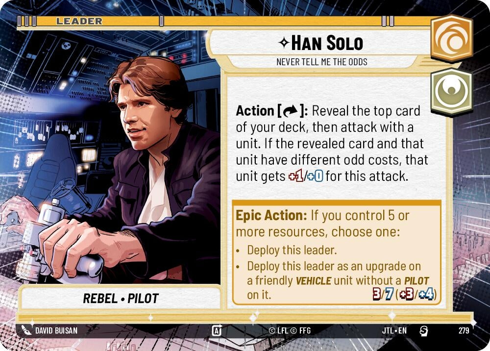 Image for Han Solo - Never Tell Me the Odds (Hyperspace) (279) (Jump to Lightspeed) - Star Wars: Unlimited