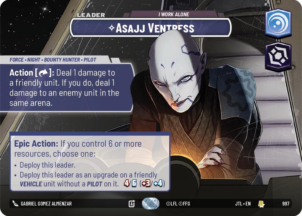 Image for Asajj Ventress - I Work Alone (Showcase) (997) (Jump to Lightspeed) - Star Wars: Unlimited