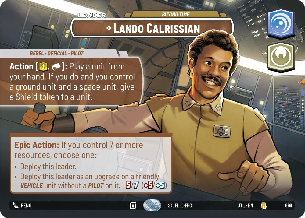 Image for Lando Calrissian - Buying Time (Showcase) (999) (Jump to Lightspeed) - Star Wars: Unlimited