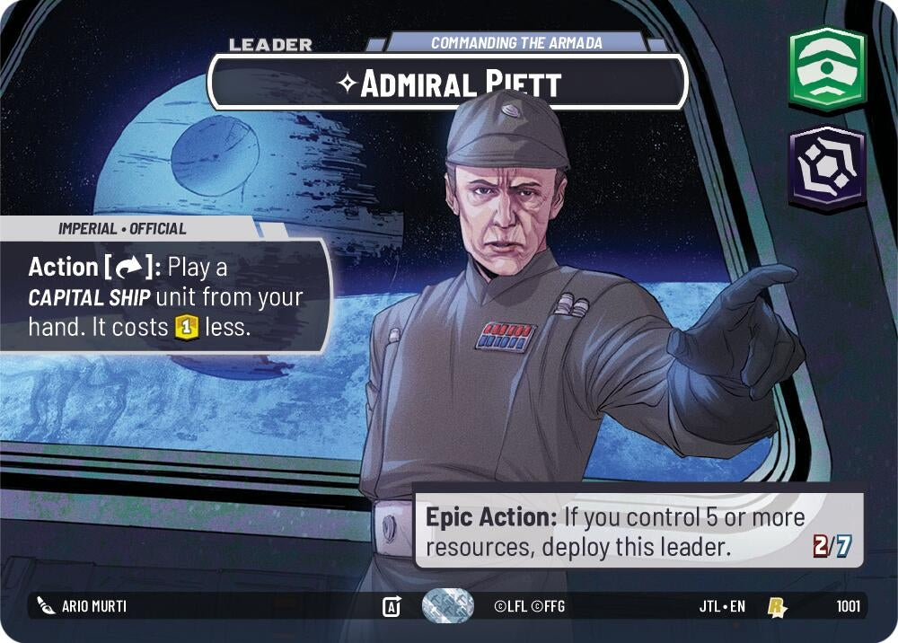 Image for Admiral Piett - Commanding the Armada (Showcase) (1001) (Jump to Lightspeed) - Star Wars: Unlimited