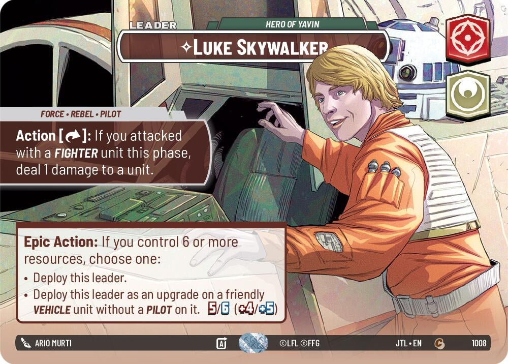 Image for Luke Skywalker - Hero of Yavin (Showcase) (1008) (Jump to Lightspeed) - Star Wars: Unlimited