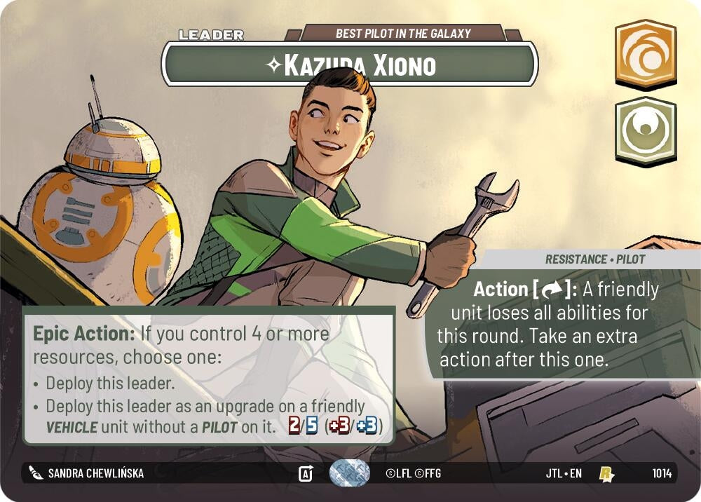 Image for Kazuda Xiono - Best Pilot in the Galaxy (Showcase) (1014) (Jump to Lightspeed) - Star Wars: Unlimited