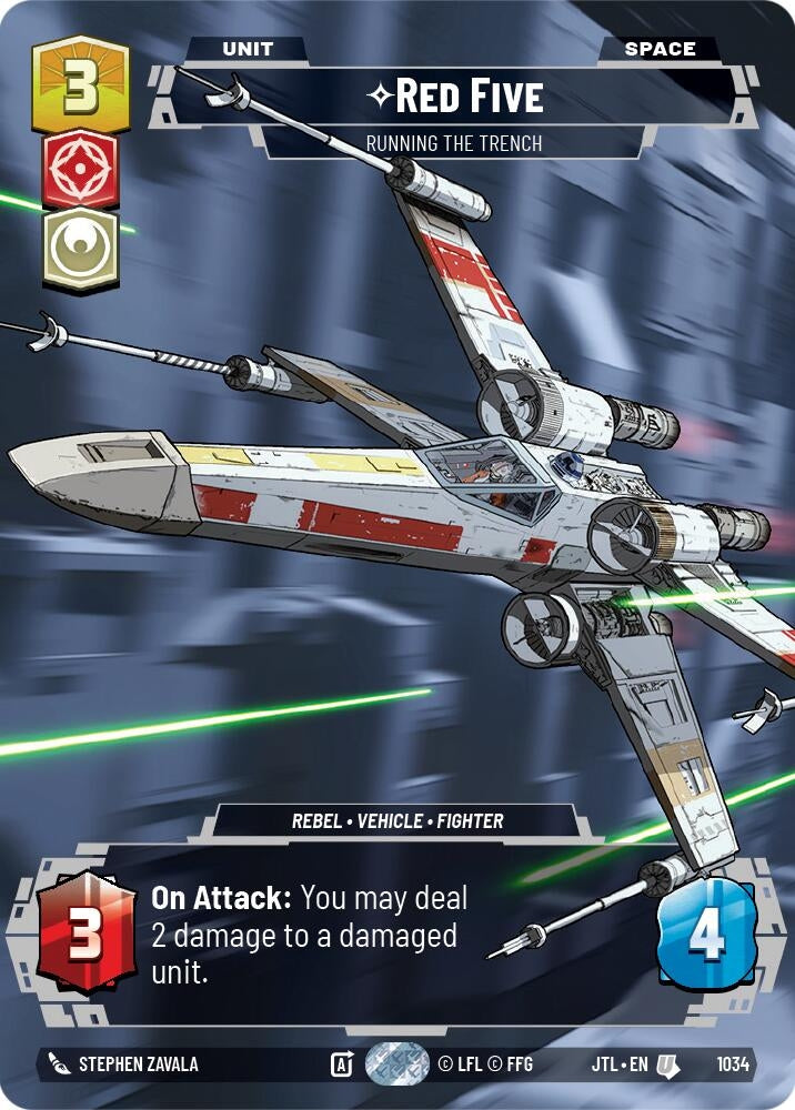 Image for Red Five - Running the Trench (Prestige) (1034) (Jump to Lightspeed) - Star Wars: Unlimited