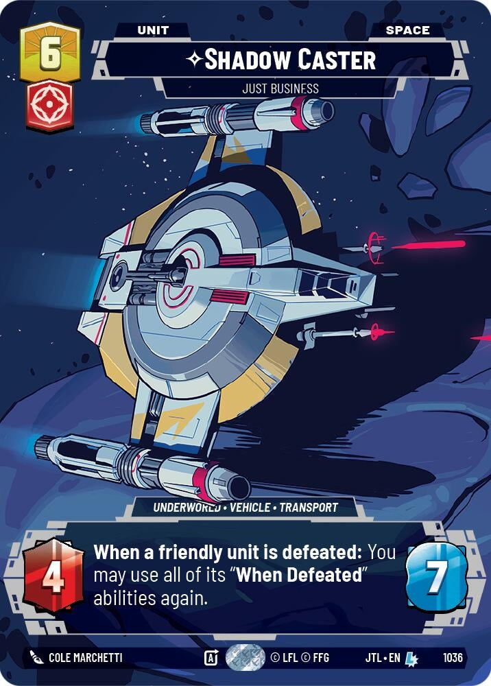 Image for Shadow Caster - Just Business (Prestige) (1036) (Jump to Lightspeed) - Star Wars: Unlimited