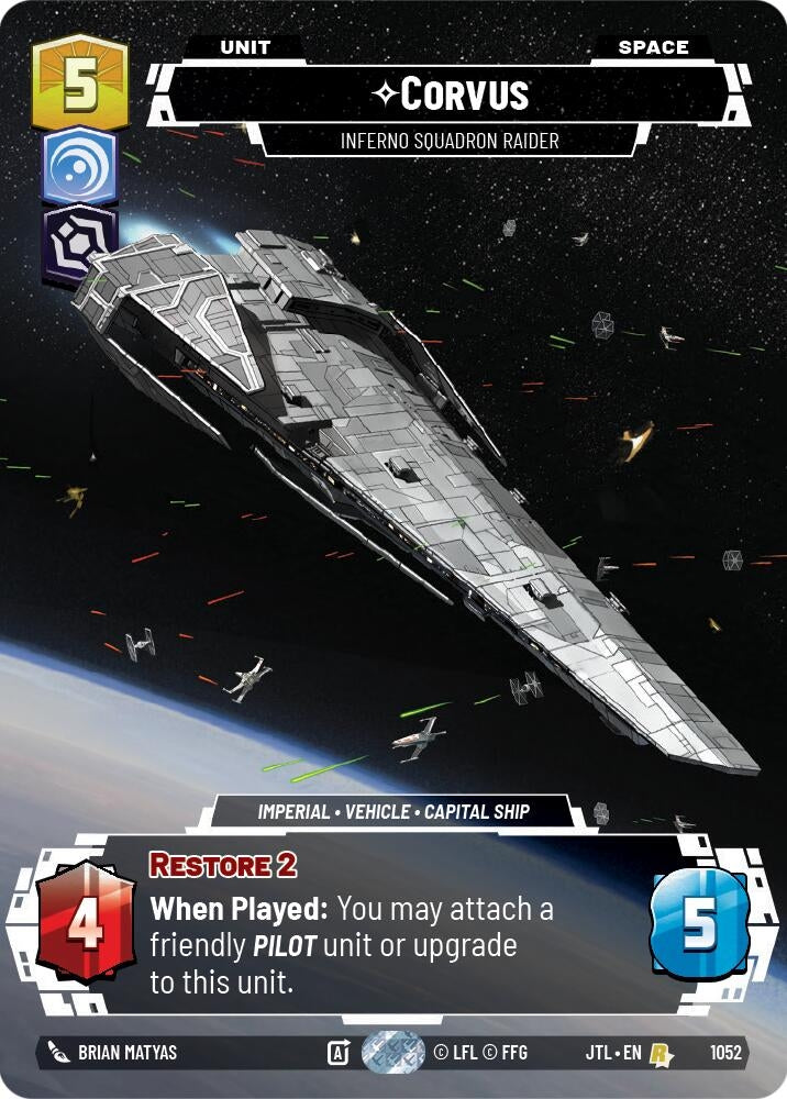 Image for Corvus - Inferno Squadron Raider (Prestige Foil) (1052) (Jump to Lightspeed) - Star Wars: Unlimited