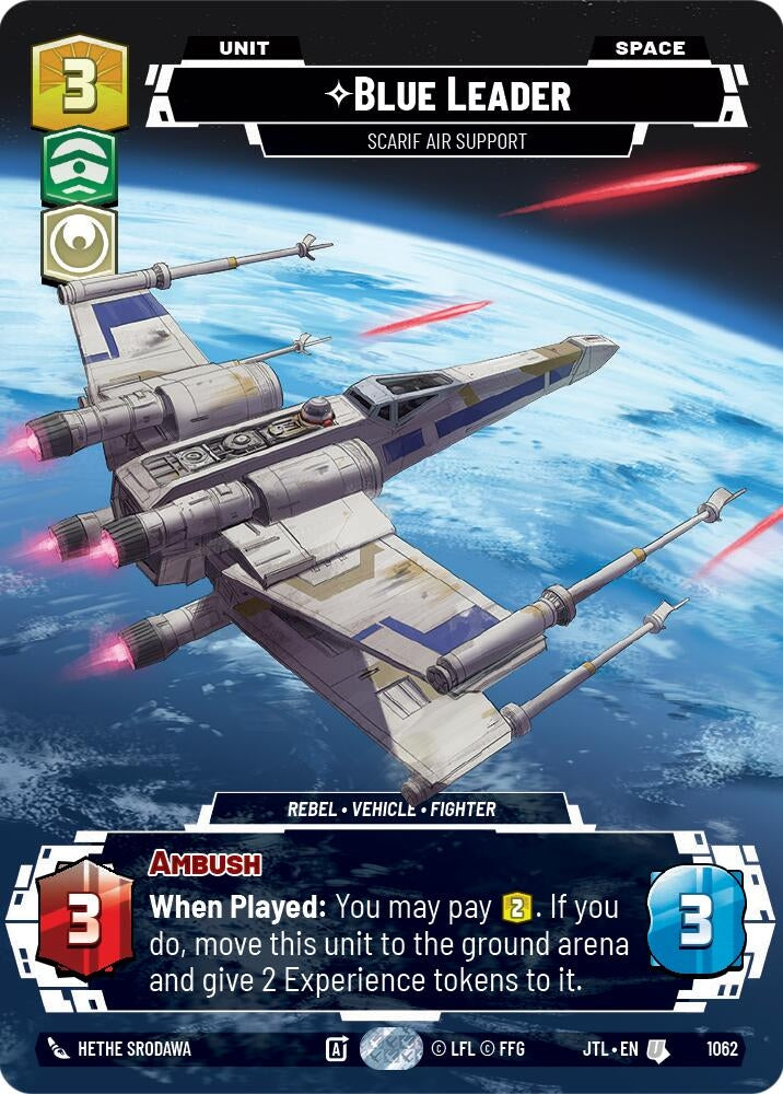 Image for Blue Leader - Scarif Air Support (Prestige Foil) (1062) (Jump to Lightspeed) - Star Wars: Unlimited