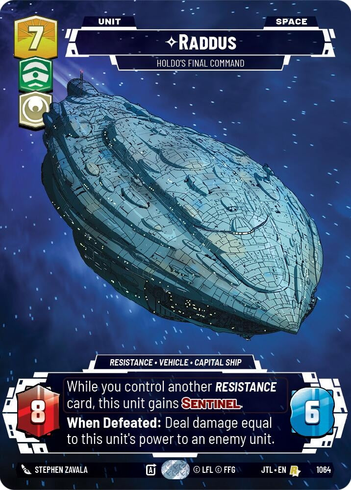 Image for Raddus - Holdo's Final Command (Prestige Foil) (1064) (Jump to Lightspeed) - Star Wars: Unlimited