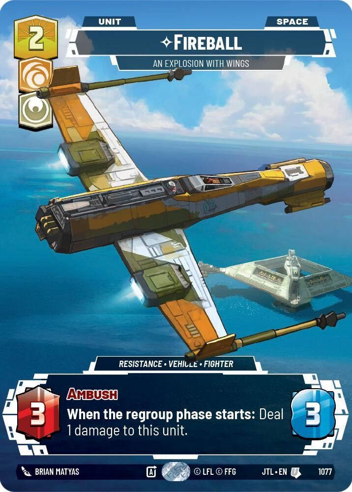 Image for Fireball - An Explosion With Wings (Prestige Foil) (1077) (Jump to Lightspeed) - Star Wars: Unlimited