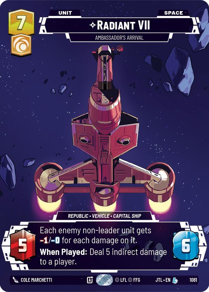 Image for Radiant VII - Ambassadors' Arrival (Prestige Foil) (1081) (Jump to Lightspeed) - Star Wars: Unlimited