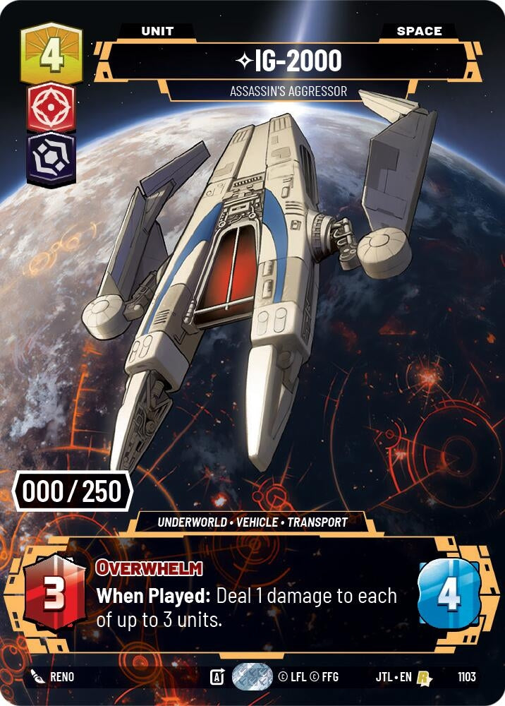 Image for IG-2000 - Assassin's Aggressor (Serialized) (1103) (Jump to Lightspeed) - Star Wars: Unlimited