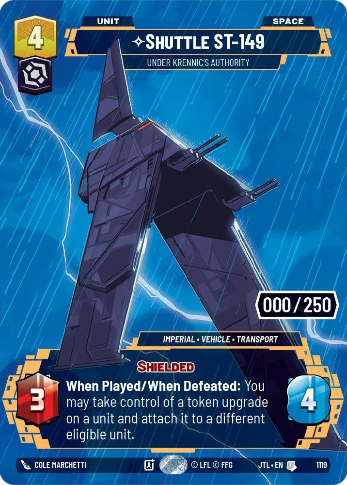 Image for Shuttle ST-149 - Under Krennic's Authority (Serialized) (1119) (Jump to Lightspeed) - Star Wars: Unlimited