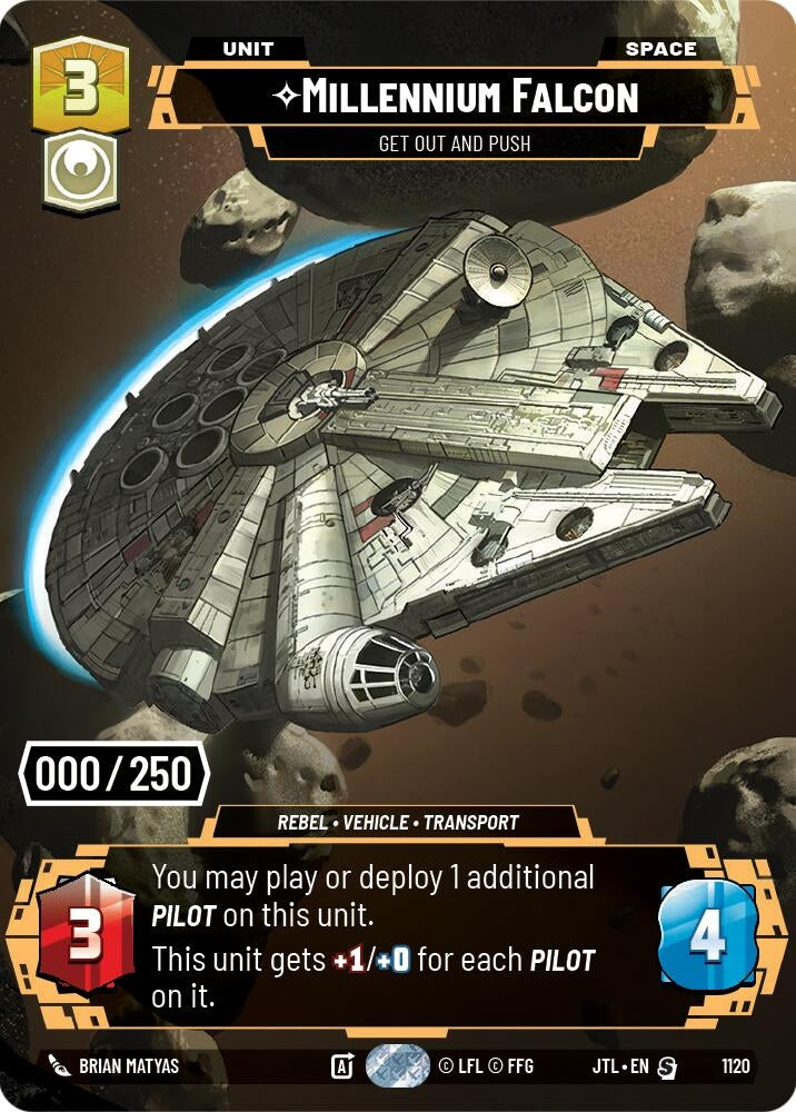 Image for Millennium Falcon - Get Out And Push (Serialized) (1120) (Jump to Lightspeed) - Star Wars: Unlimited