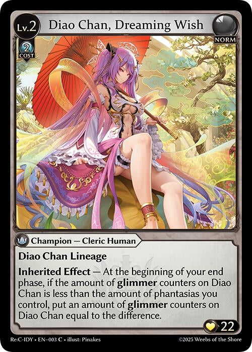 Image for Diao Chan, Dreaming Wish (003) (Diao Chan Re: Collection, Idyll Corsage) - Grand Archive TCG