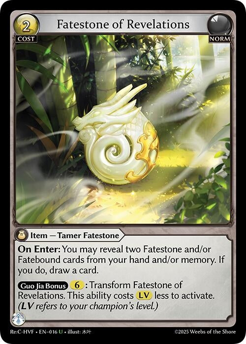 Image for Fatestone of Revelations (016) (Guo Jia Re: Collection, Heaven’s Favored) - Grand Archive TCG