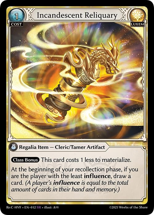 Image for Incandescent Reliquary (012) (Guo Jia Re: Collection, Heaven’s Favored) - Grand Archive TCG