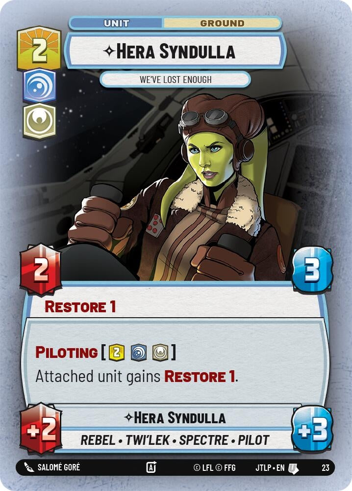 Image for Hera Syndulla - We've Lost Enough (Foil) (23) (Jump to Lightspeed - Weekly Play Promos) - Star Wars: Unlimited
