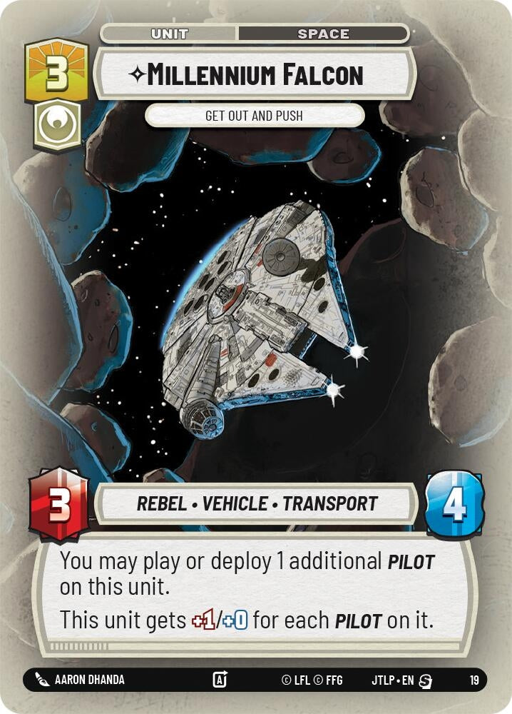 Image for Millennium Falcon - Get Out And Push (19) (Jump to Lightspeed - Weekly Play Promos) - Star Wars: Unlimited