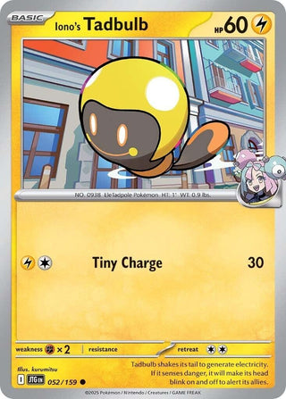 Image for Iono's Tadbulb (052/159) (SV09: Journey Together) - Pokemon