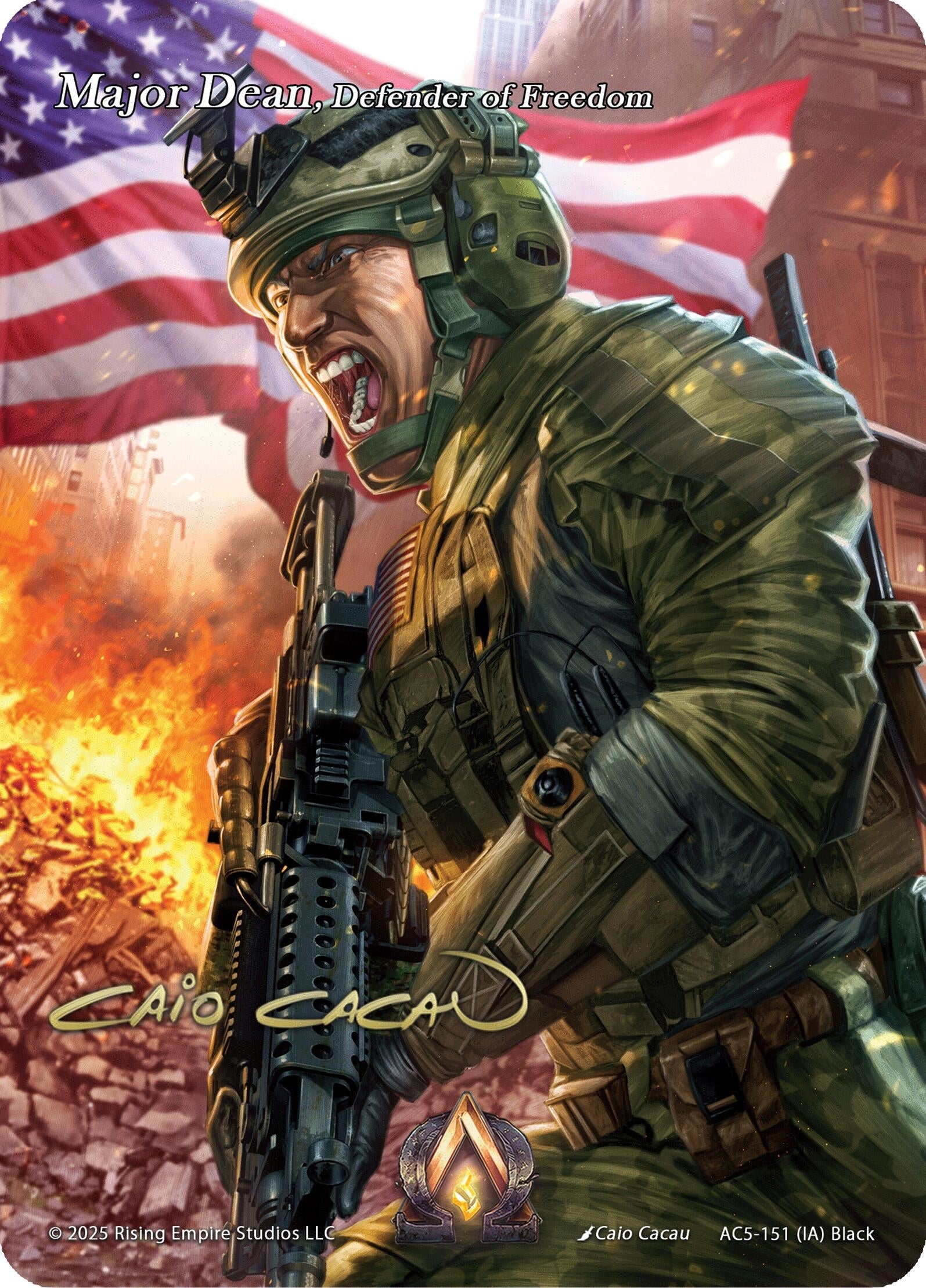Image for Major Dean, Defender of Freedom (Iconic Art) (AC5-157) (AC5) - Alpha Clash