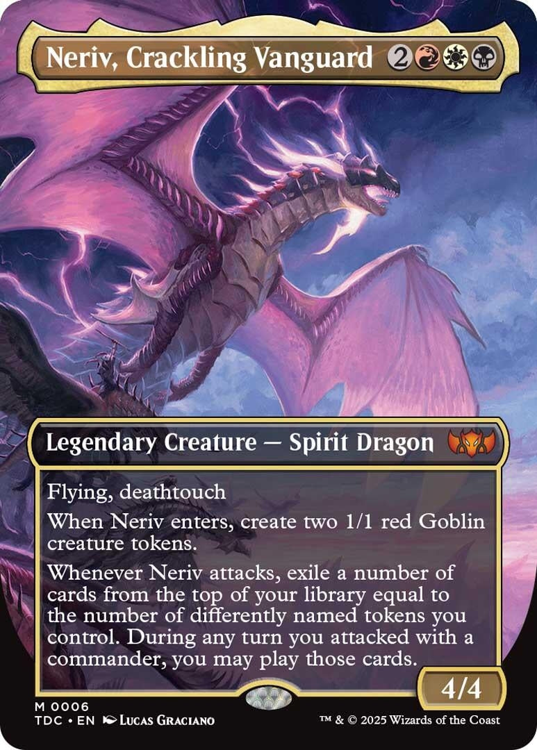 Image for Neriv, Crackling Vanguard (Borderless) (6) (Commander: Tarkir: Dragonstorm) - Magic: The Gathering