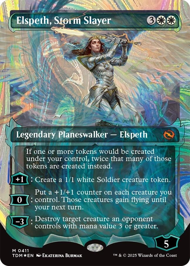 Image for Elspeth, Storm Slayer (Showcase) (Halo Foil) (411) (Tarkir: Dragonstorm) - Magic: The Gathering