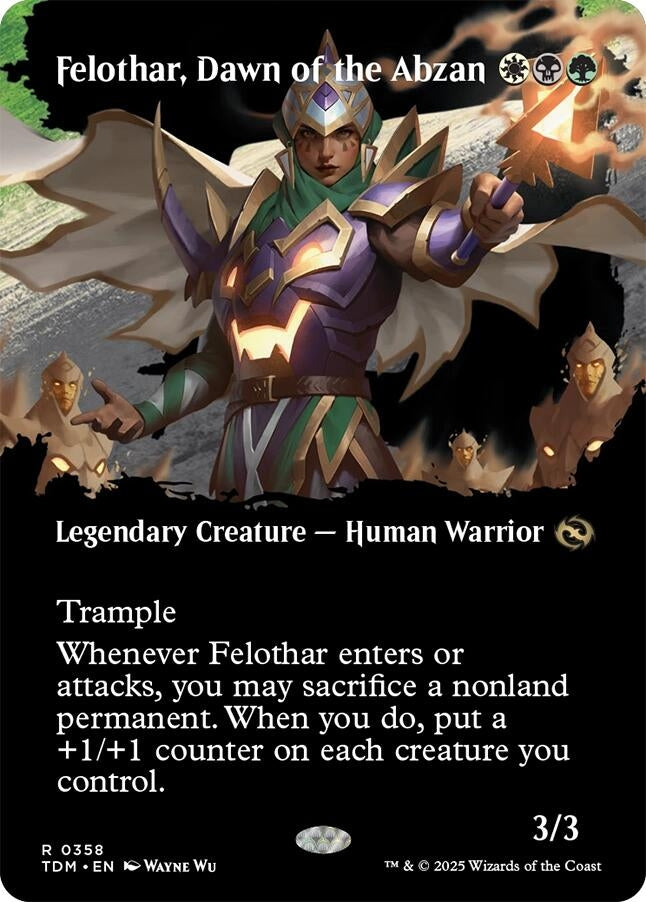 Image for Felothar, Dawn of the Abzan (Borderless) (358) (Tarkir: Dragonstorm) - Magic: The Gathering