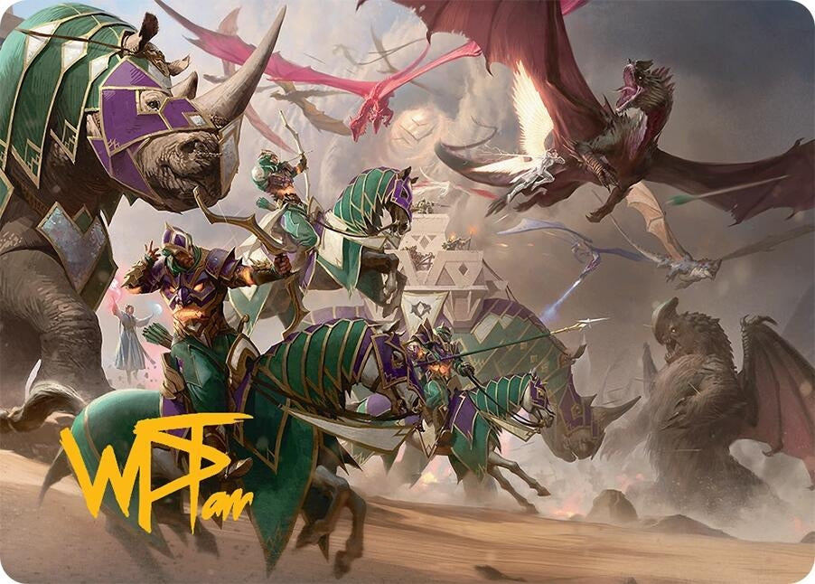 Image for United Battlefront Art Card (5/54) (Gold-Stamped Signature) (5) (Art Series: Tarkir: Dragonstorm) - Magic: The Gathering