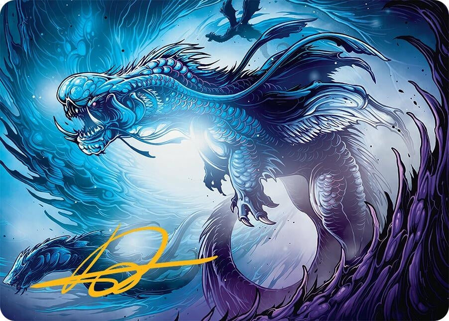 Image for Roiling Dragonstorm Art Card (33/54) (Gold-Stamped Signature) (33) (Art Series: Tarkir: Dragonstorm) - Magic: The Gathering