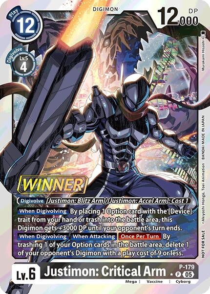 Image for Justimon: Critical Arm (Store Tournament 2025 Vol.2 Winner Pack) (P-179 P) (Digimon Promotion Cards) - Digimon Card Game
