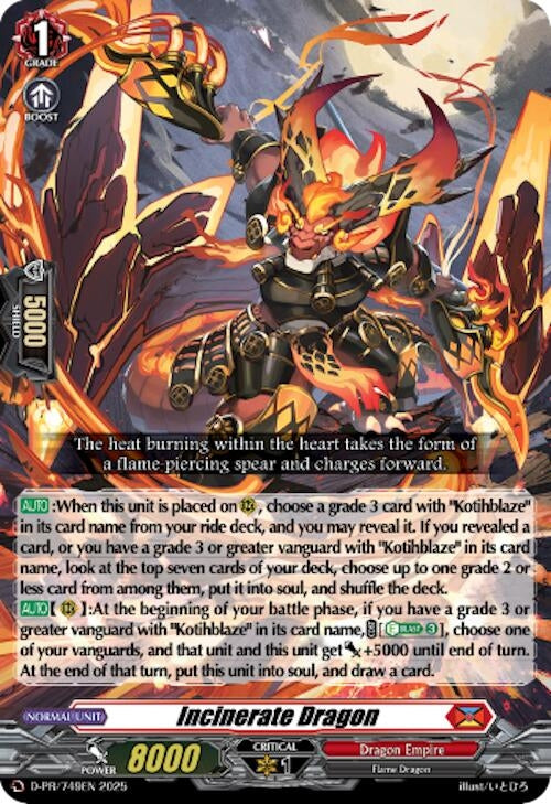 Image for Incinerate Dragon (D-PR/749EN) [D Promo Cards] - Cardfight Vanguard