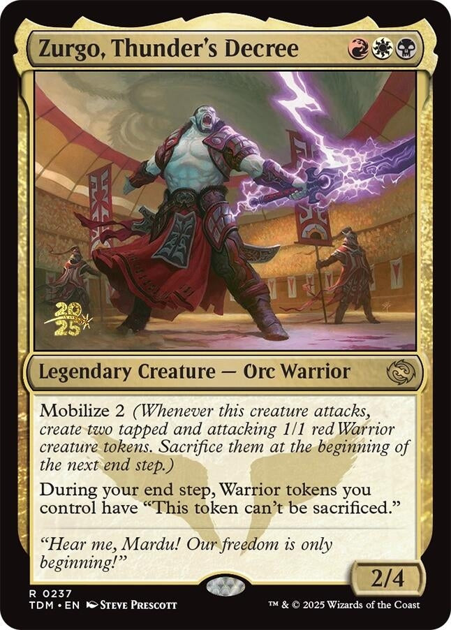 Image for Zurgo, Thunder's Decree (237) (Prerelease Cards) - Magic: The Gathering