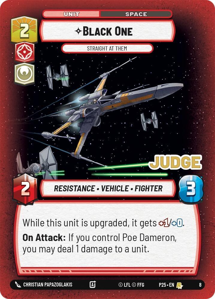 Image for Black One - Straight At Them (8) (Judge Promos) - Star Wars: Unlimited