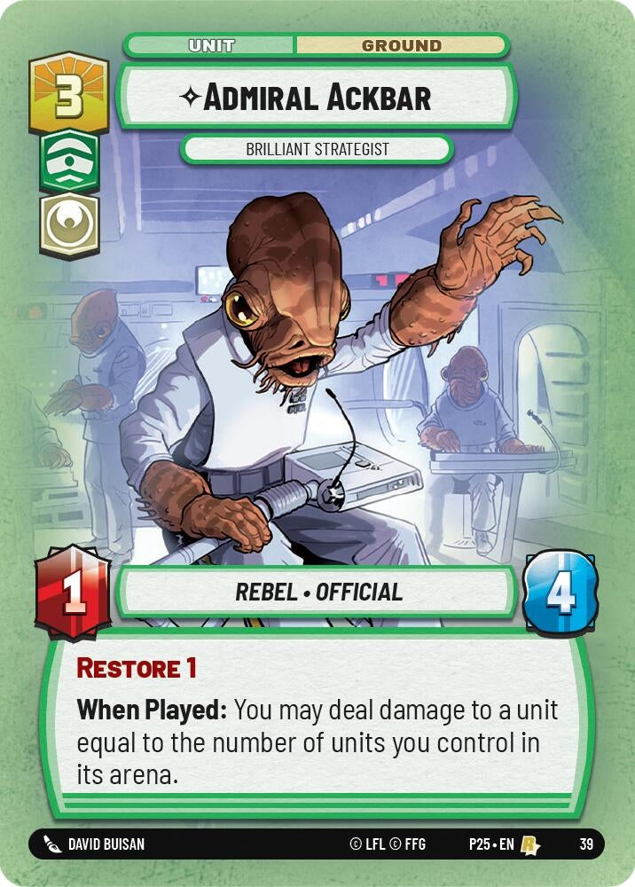 Image for Admiral Ackbar - Brilliant Strategist (39) (Organized Play Promos) - Star Wars: Unlimited