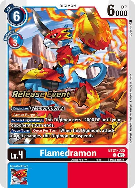 Image for Flamedramon (BT21-035 U) (World Convergence Release Event Cards) - Digimon Card Game