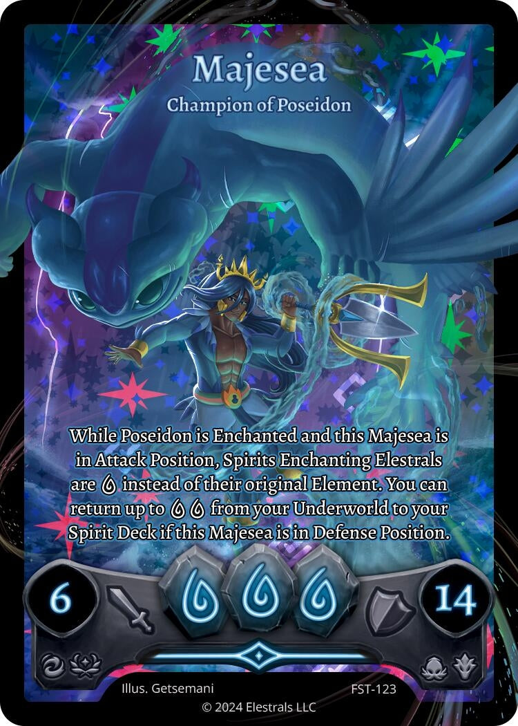 Image for Majesea - Champion of Poseidon (Box Topper) (FST-123) (Divine Champions: Firestorm) - Elestrals