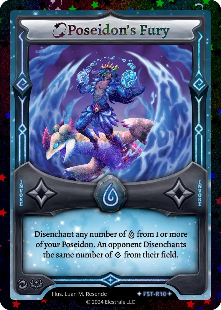 Image for Poseidon's Fury (Stellar) (FST-R10) (Divine Champions: Firestorm Starter Decks) - Elestrals
