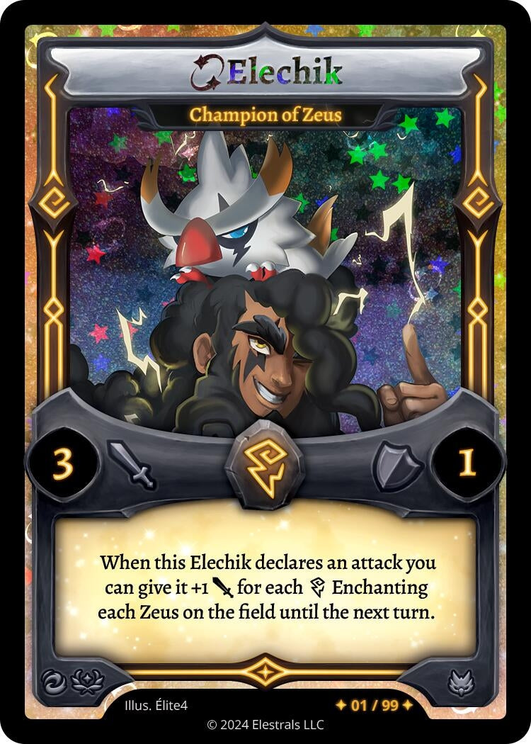 Image for Elechik - Champion of Zeus (Serialized) (/99) (Divine Champions: Firestorm Starter Decks) - Elestrals