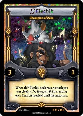 Image for Elechik - Champion of Zeus (Serialized) (/99) (Divine Champions: Firestorm Starter Decks) - Elestrals