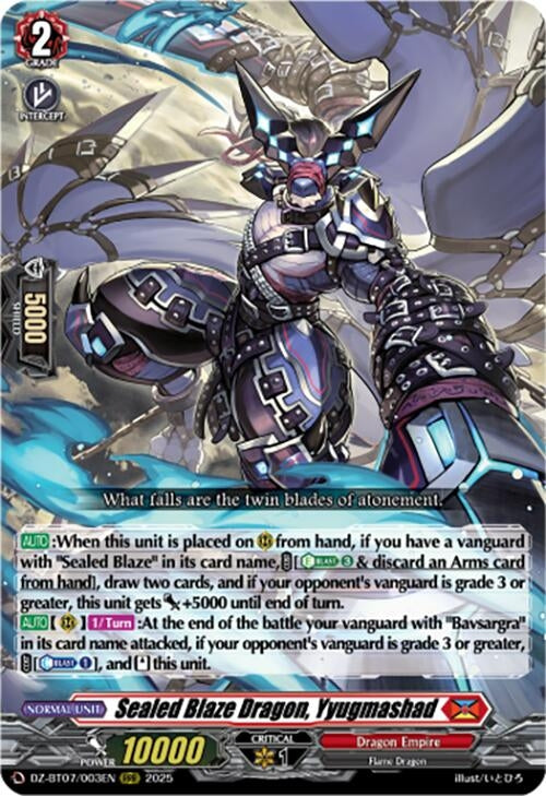 Image for Sealed Blaze Dragon, Yyugmashad (DZ-BT07/003EN) [DZ-BT07: Moon Fangs & Cerulean Blaze] - Cardfight Vanguard